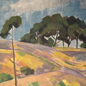 A Swedish Oil on Canvas Expressionist Landscape